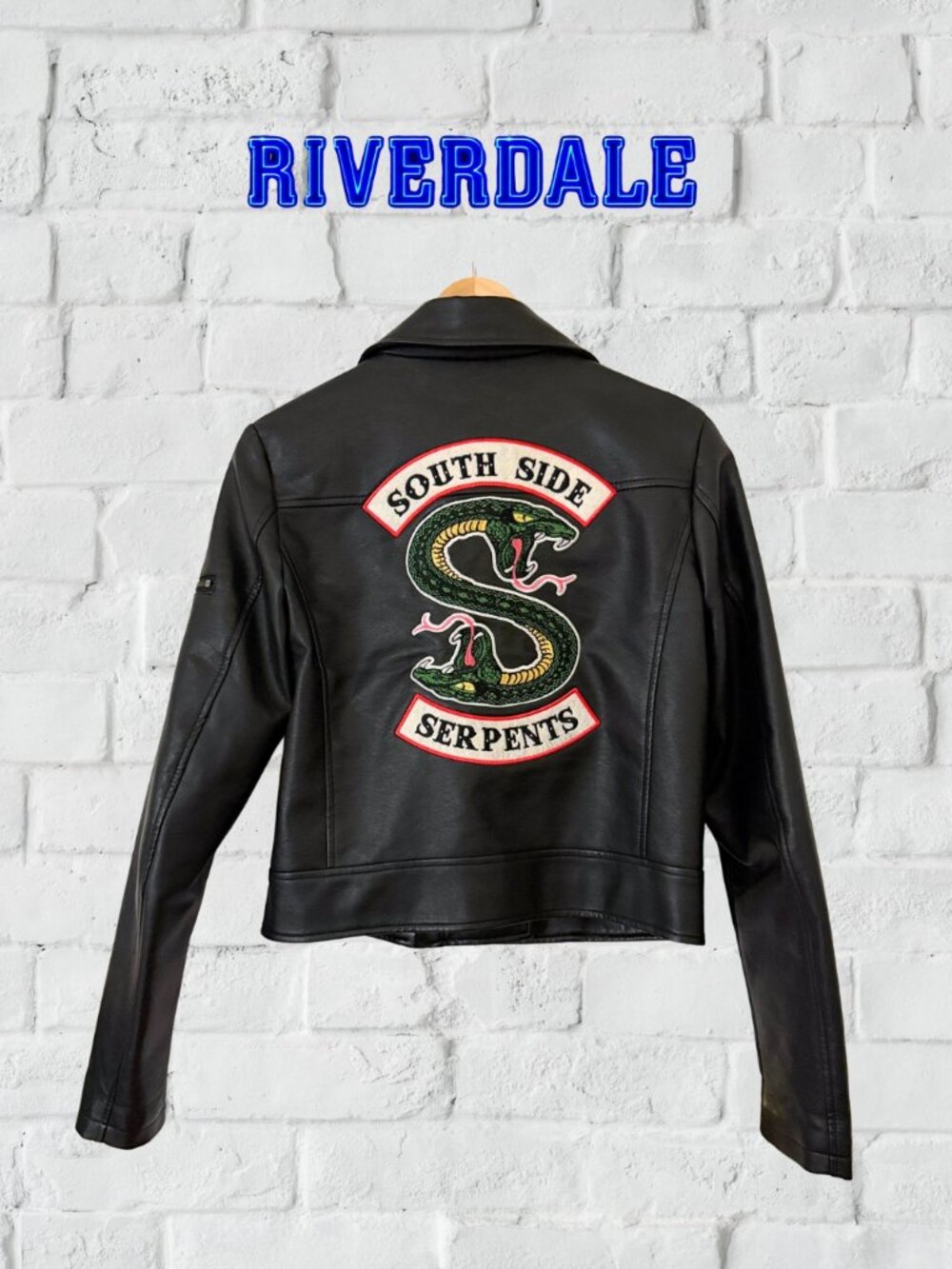 Riverdale | Southside Serpents Faux Leather Jacket Black Halloween Cosplay | MED